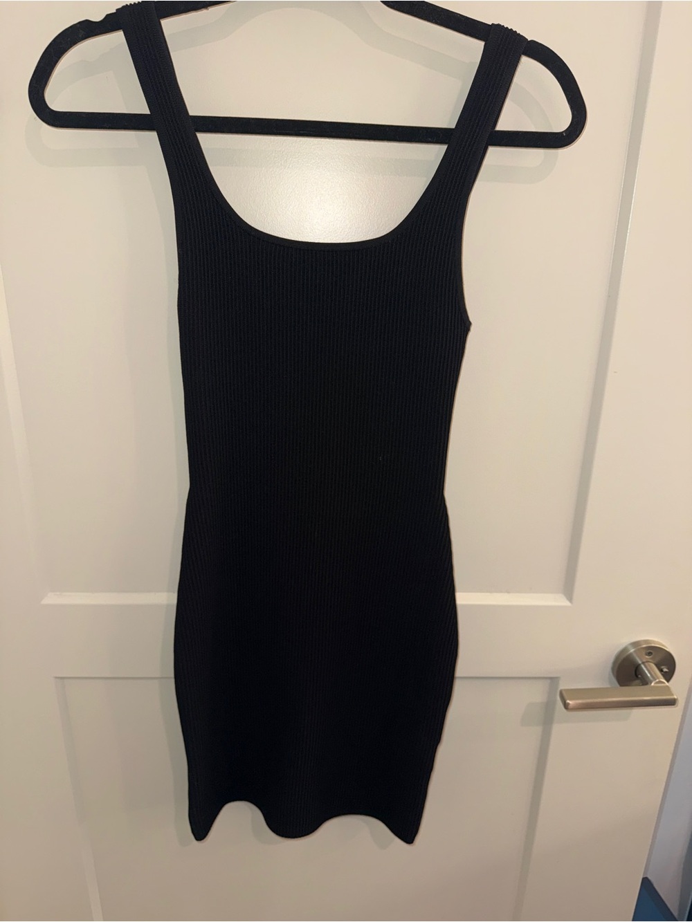 Aritzia Black Ribbed Mini Dress